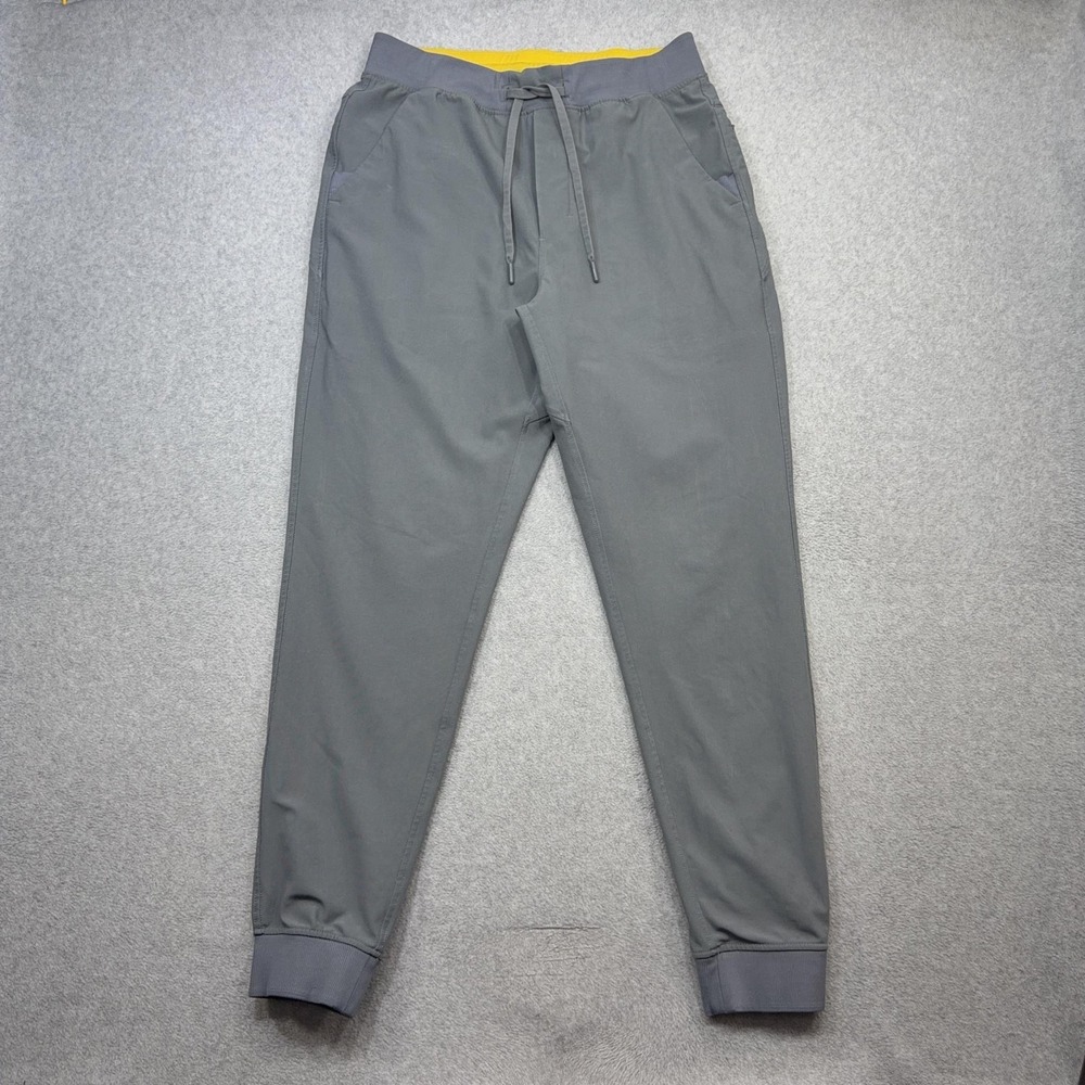 Birddogs Jogger Pants Mens Large Gray Drawstring Zip Pockets Athletic Athleisure